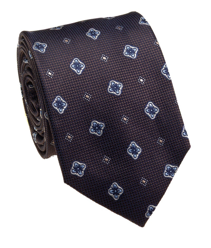 Pacific Silk 100% Silk Necktie in Dark Brown Clip