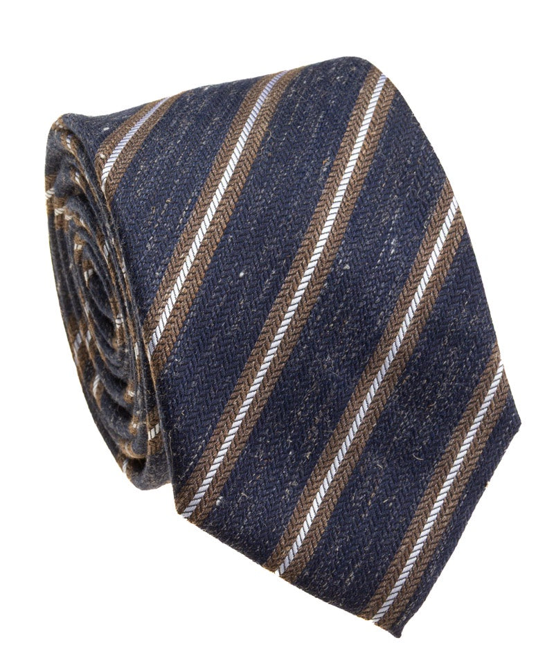 Pacific Silk 100% Silk Necktie in Navy Diagonal