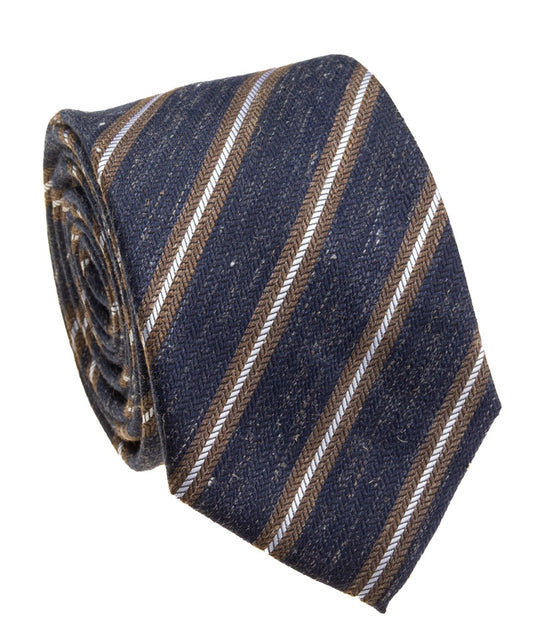 Pacific Silk 100% Silk Necktie in Navy Diagonal