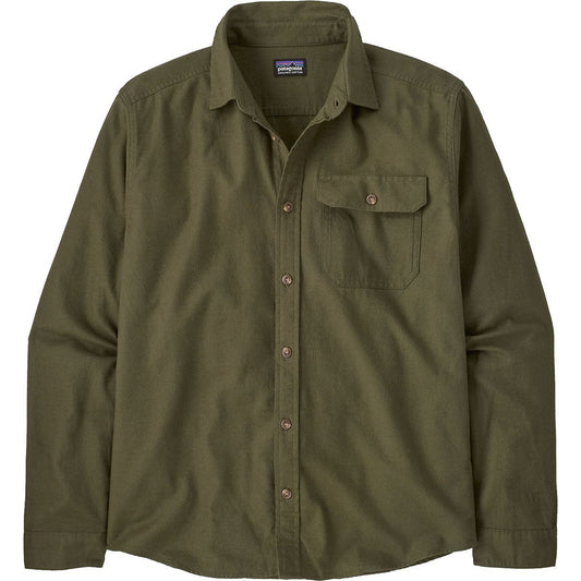 Patagonia Mens L/S Lightweight Fjord Flannel Shirt in Basin Green