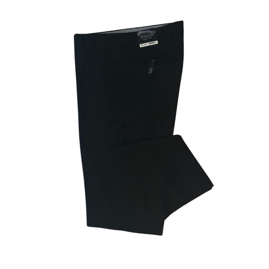 Ballin Modern Fit Super 120's Wool 4 Harness Serge Flat Front Pant in Black