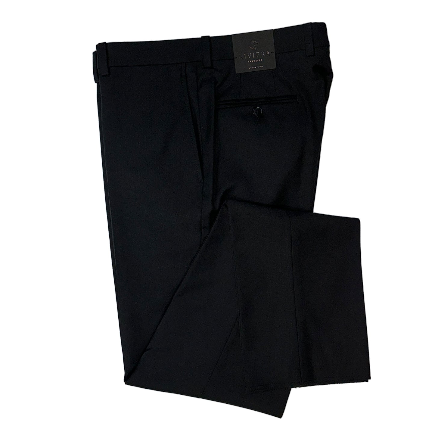 Riviera by Jack Victor- Traveler Dress Pant in Black-Big Sizes