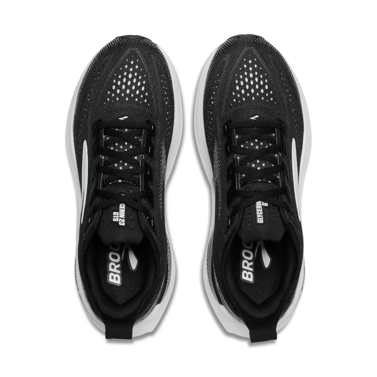 Womens Brooks Glycerin GTS 23 Running Shoe in Black/Grey/White