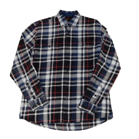 F/X Fusion Cotton Sportshirt in Grey/White Plaid