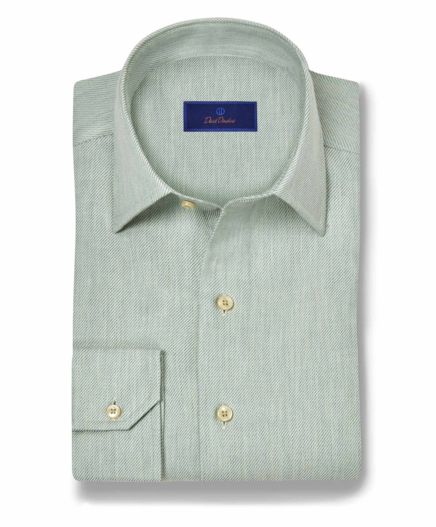 David Donahue Cashmere Blend Sport Shirt in Sage