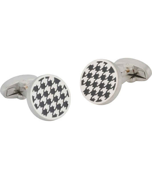 Pacific Silk Brushed Rhodium/Black Cufflinks