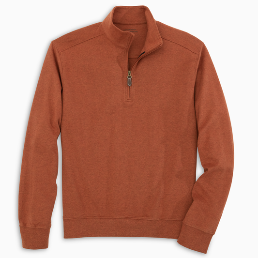 Hornor & Harrison Chandler Quarter Zip Pullover in Rust