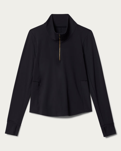 Womens Rhone Course to Court Quarter Zip in Black