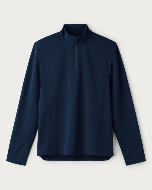 Rhone Mens Covert Rib Quarter Zip in True Navy