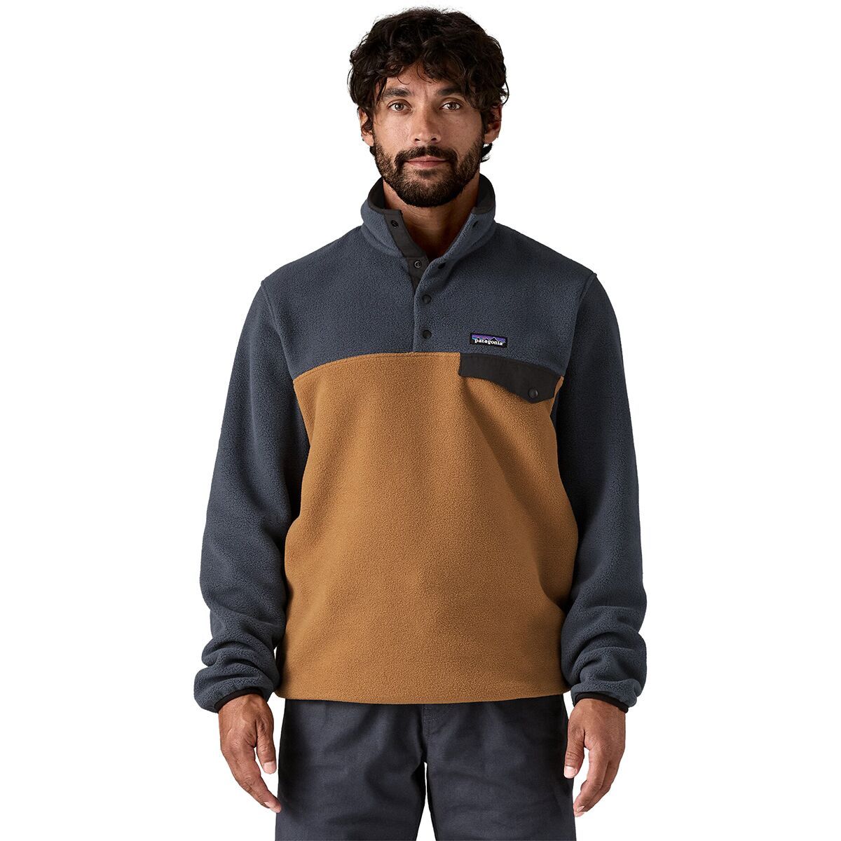 Patagonia Mens Lightweight Synch Snap-T Pullover in Deer Brown