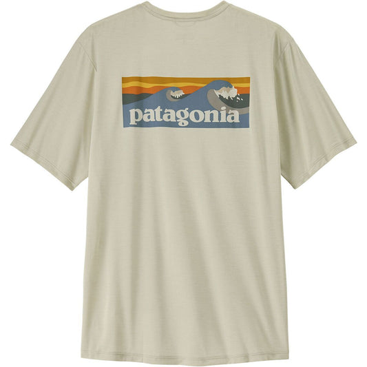 Patagonia Mens Cap Cool Daily Shirt in Boardshort Logo:Dyno White