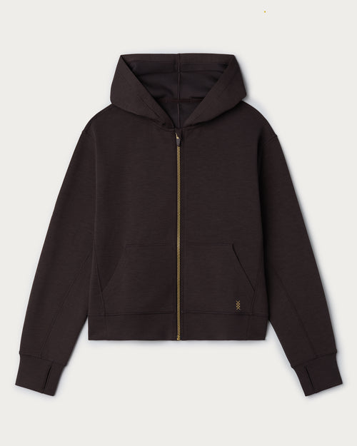 Womens Rhone Dreamglow Full Zip Hoodie in Dark Espresso