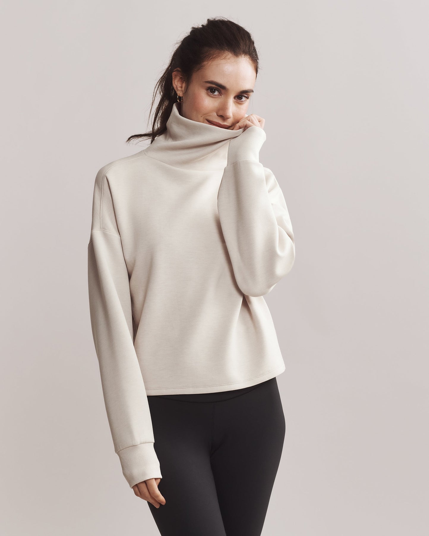 Womens Rhone Dreamglow Mock Neck in Sand