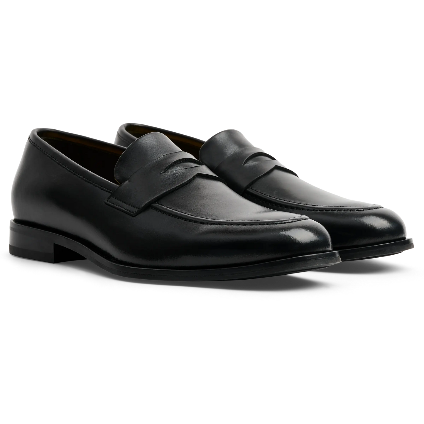 Amberjack Duke Full Grain Leather Penny Loafer in Obsidian