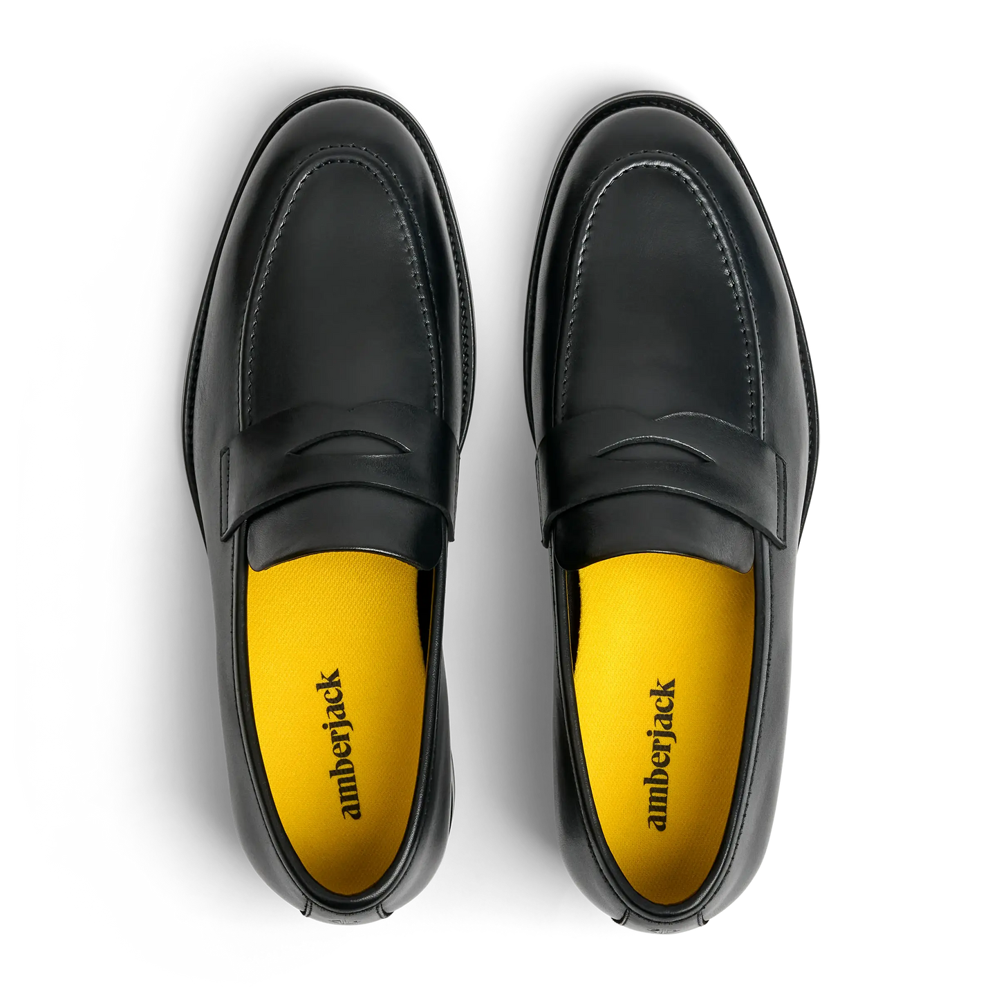 Amberjack Duke Full Grain Leather Penny Loafer in Obsidian