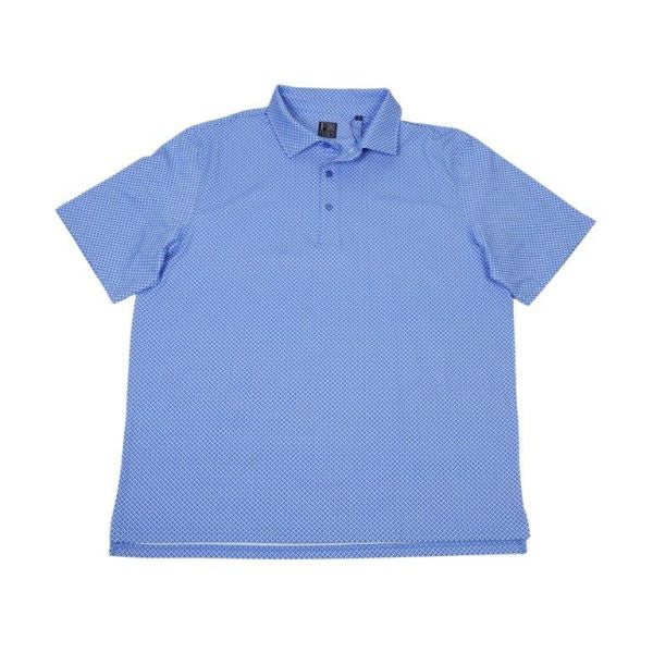 F/X Fusion Printed Performance Polo in Blue Shady Pane