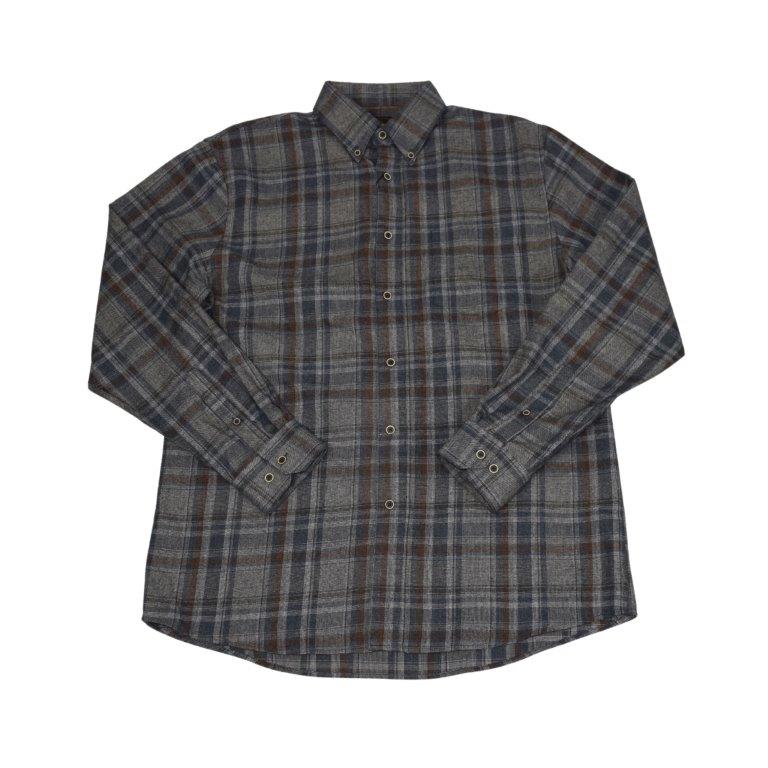F/X Fusion Cotton Blend Brushed Flannel Sportshirt in Tan Multi Plaid