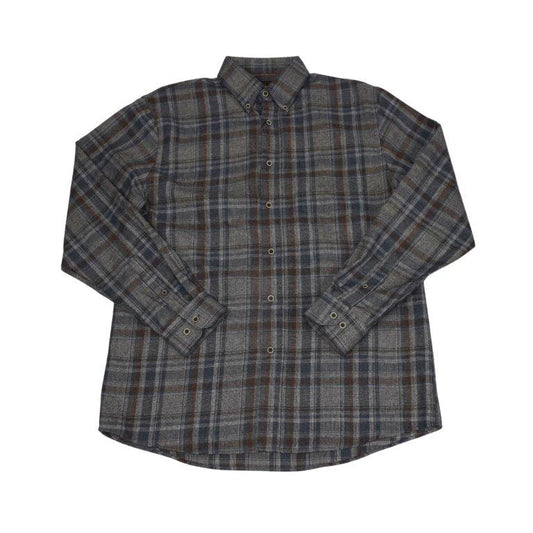F/X Fusion Cotton Blend Brushed Flannel Sportshirt in Tan Multi Plaid