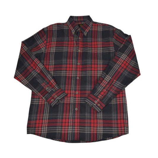 F/X Fusion Cotton Blend Brushed Flannel Sportshirt in Red Multi Plaid