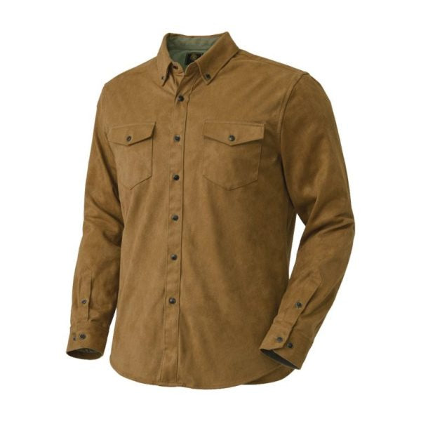 F/X Fusion Faux Suede Sportshirt in Bronze Gold