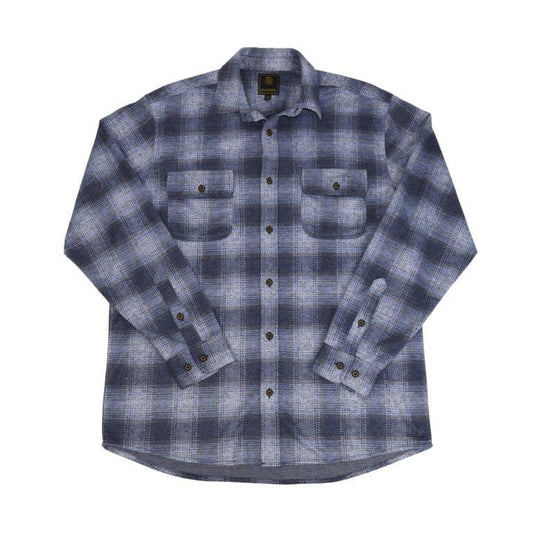 F/X Fusion Stretch Flannel Sportshirt in Acorn/Navy Plaid
