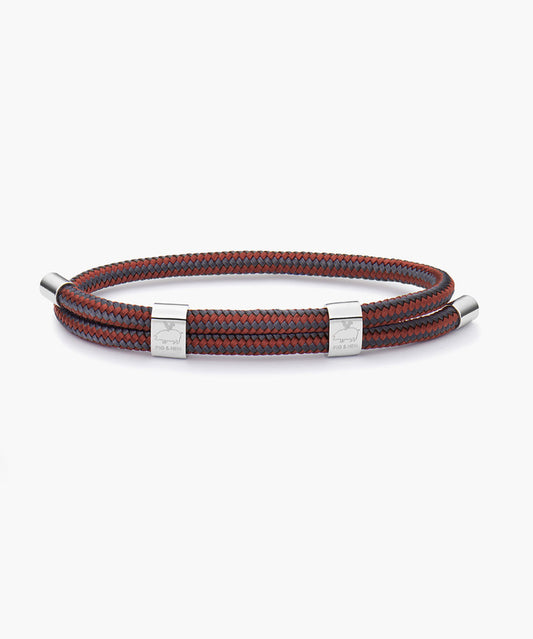 Pig & Hen Little Lewis Double Bracelet in Velvet Red/Slate Grey
