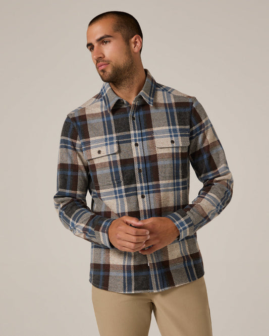 7 Diamonds Generation Plaid Shirt in Brown