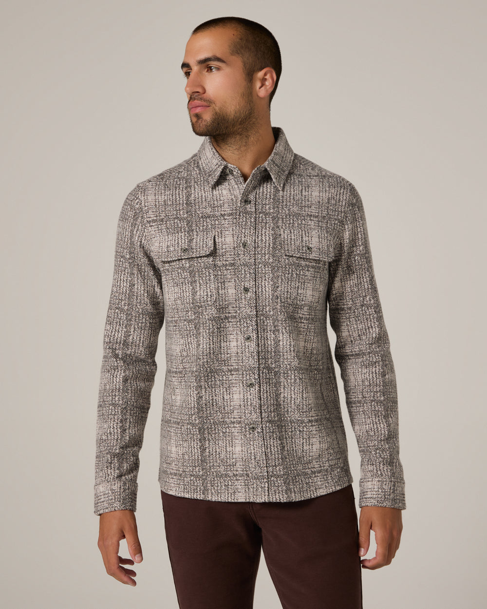 7 Diamonds Generation Plaid Shirt in Grey