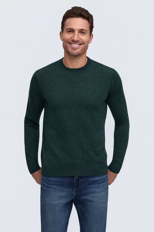 Raffi Alfie Merino Wool Crewneck Sweater in Midnight