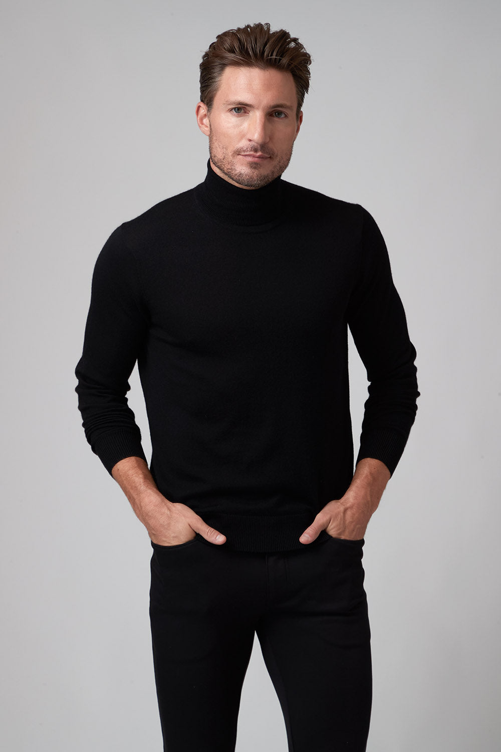Raffi Percy Merino Wool Turtleneck Sweater in Black