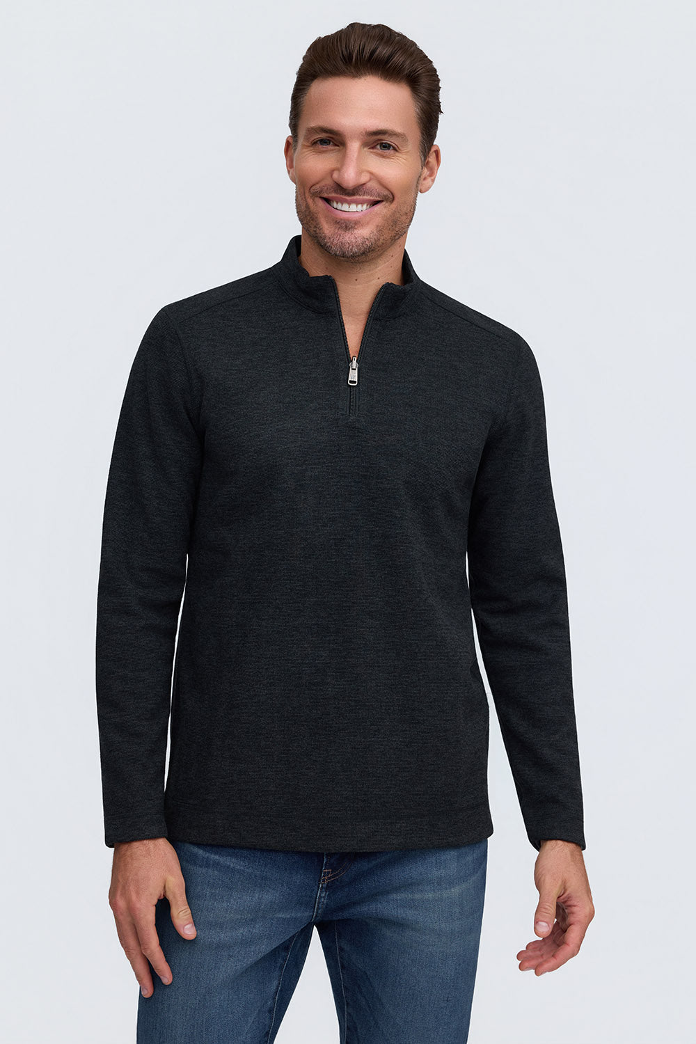 Raffi Barron Quarter Zip Sweater in Black
