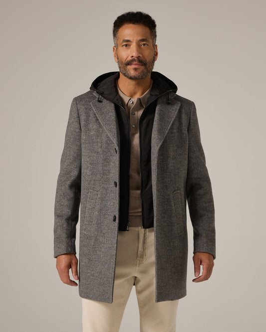 7 Diamonds The Bourough Overcoat in Grey