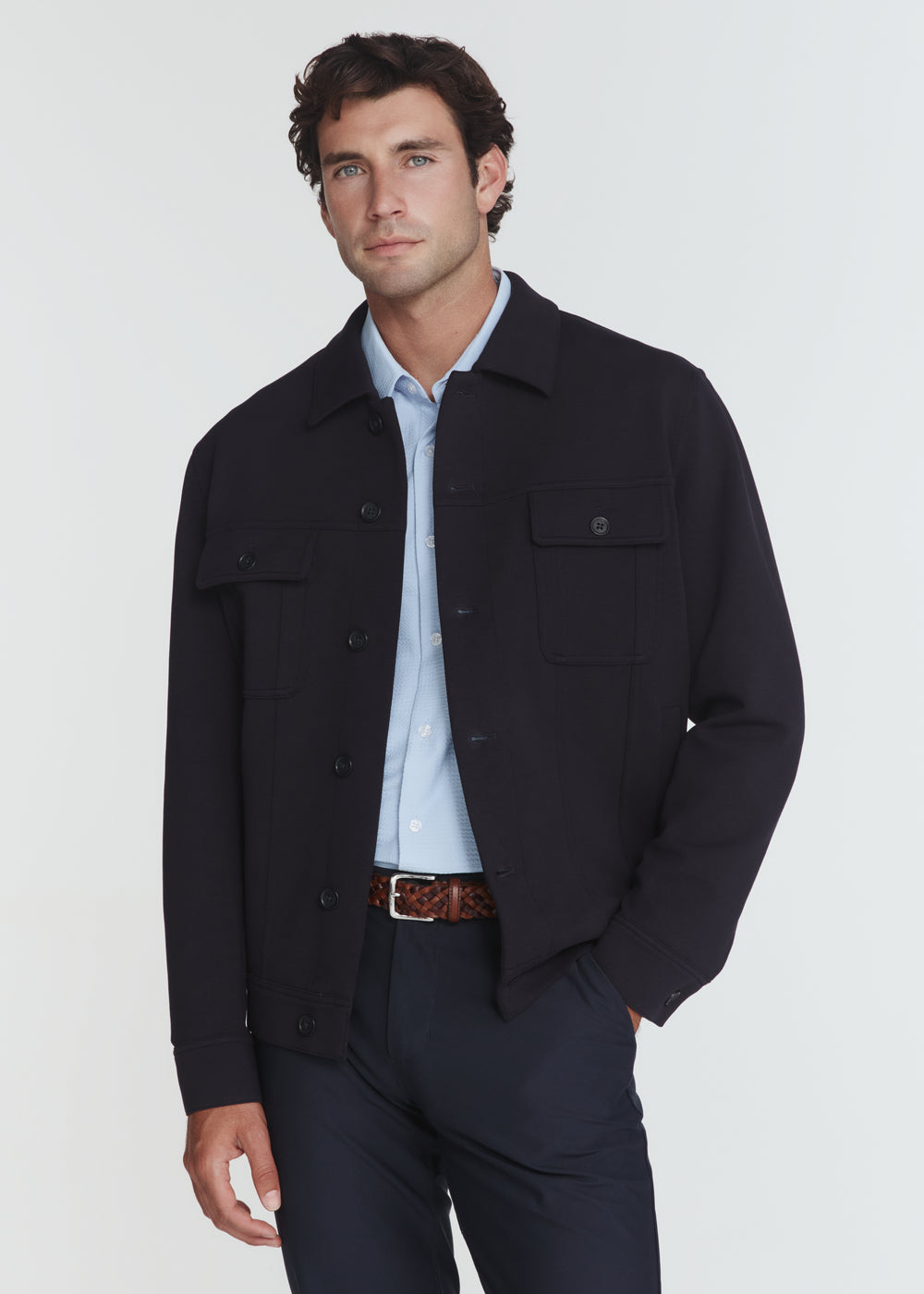 7 Diamonds Mens Callen Trucker Jacket in Navy