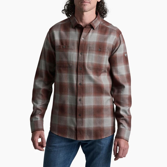Kuhl Mens The Law LS Flannel Shirt in Renegade Red