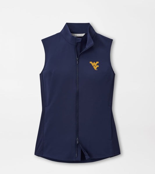 Womens WVU Peter Millar Dunes Vest in Navy