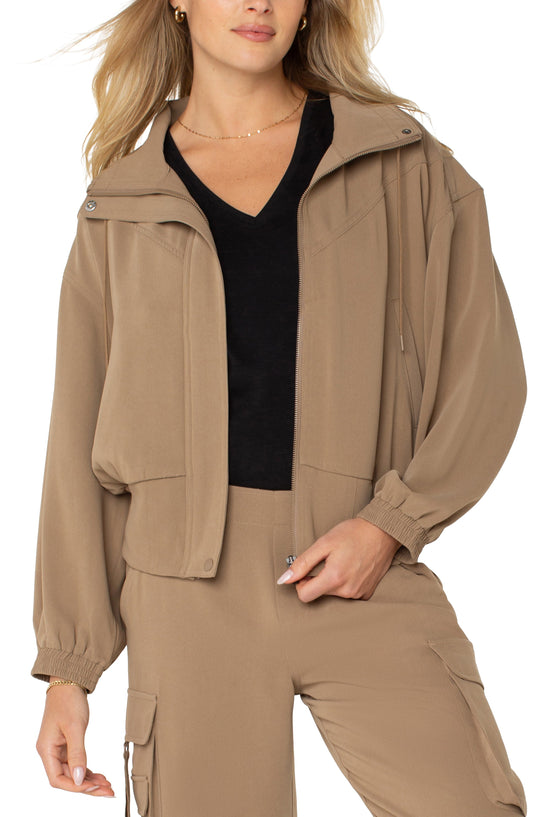 Womens Liverpool Zip Up Dolman Jacket in Palo Santo