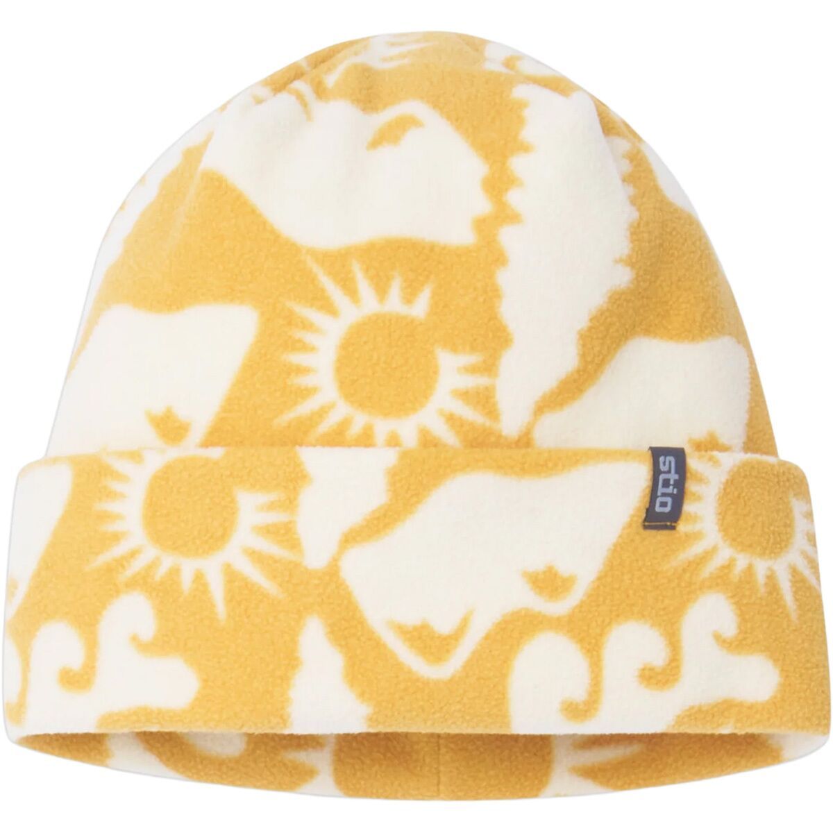 Womens Stio Turpin Fleece Cuff Beanie in Local Honey Alpine Waves