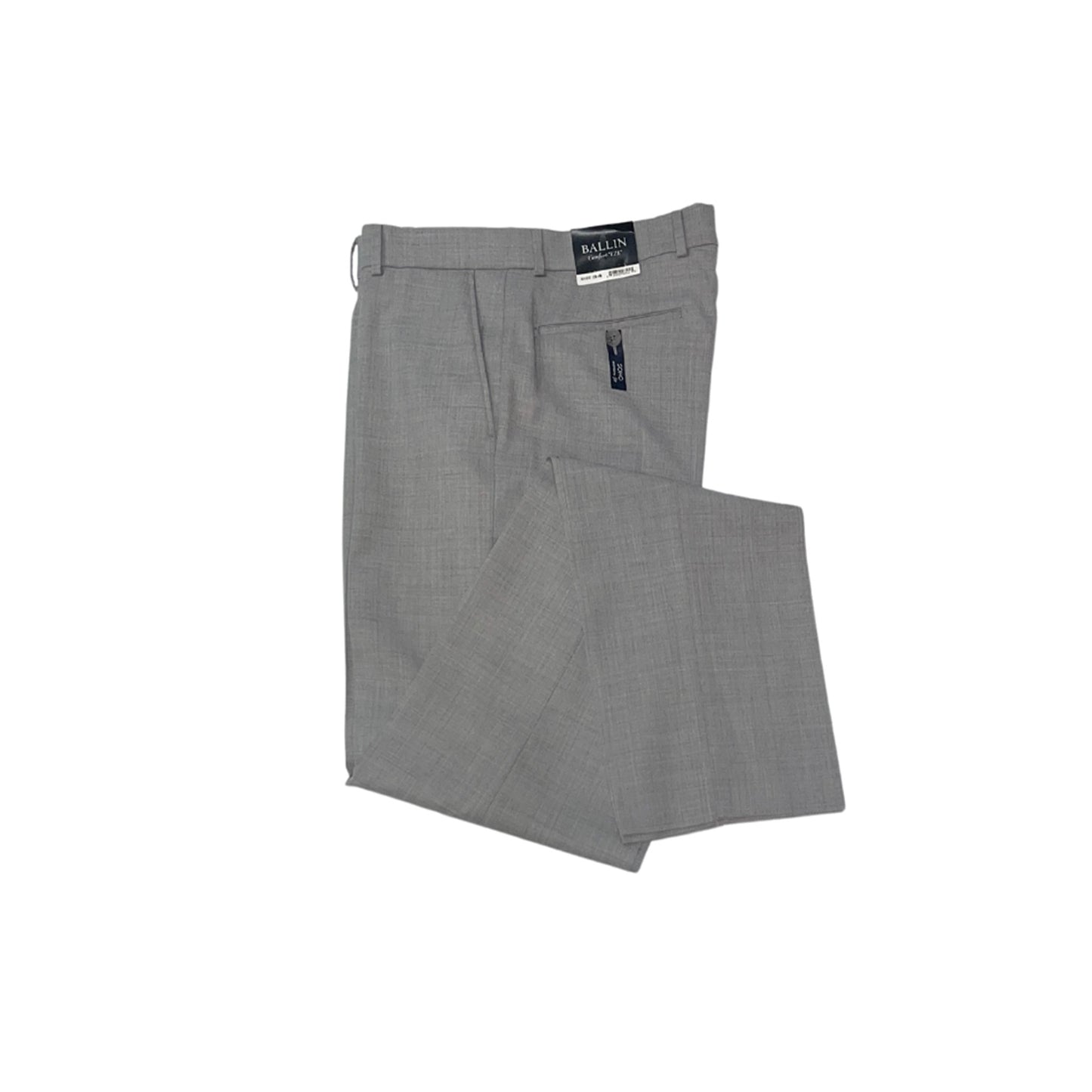 Ballin Modern Fit Super 120's Wool 4 Harness Serge Flat Front Pant in Light Grey