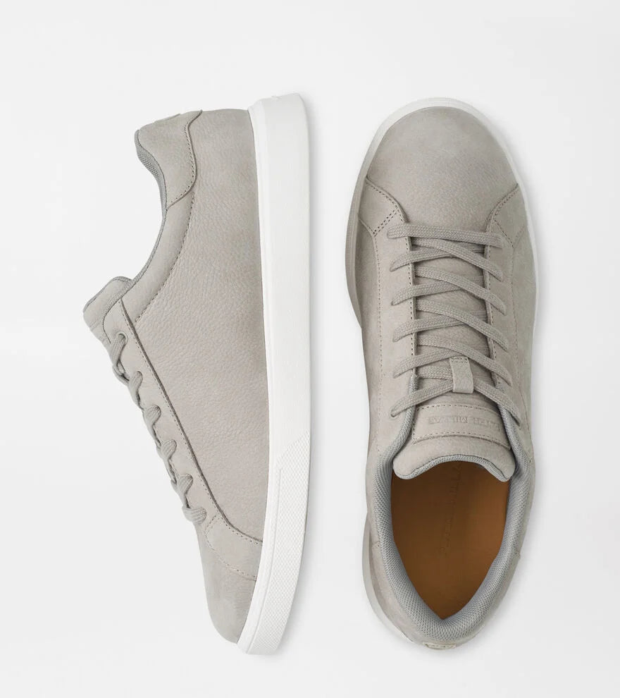 Peter Millar Drift Classic Nubuck Sneaker in Pearl Grey