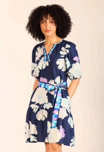 Womens Maude Vivante Gwen Belted Dress in Ink Florals