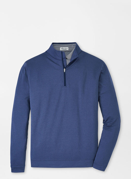 Peter Millar Melange Perth Performance Quarter Zip in Navy