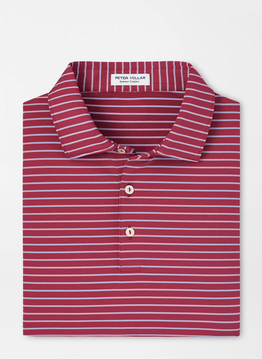 Peter Millar Drum Performance Jersey Polo in Pomegranite