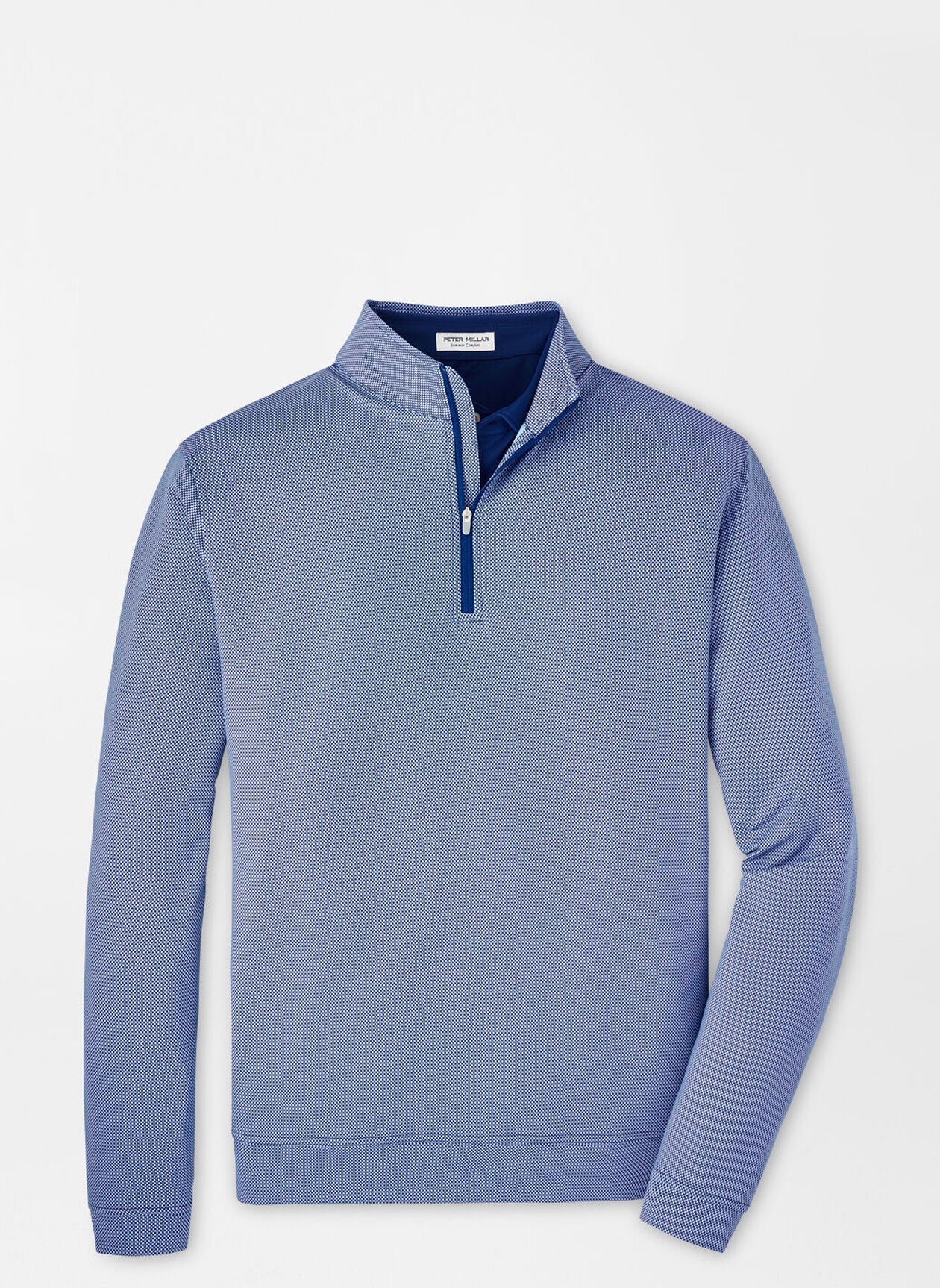 Peter Millar Perth Birdseye Performance Quarter-Zip in Sport Navy