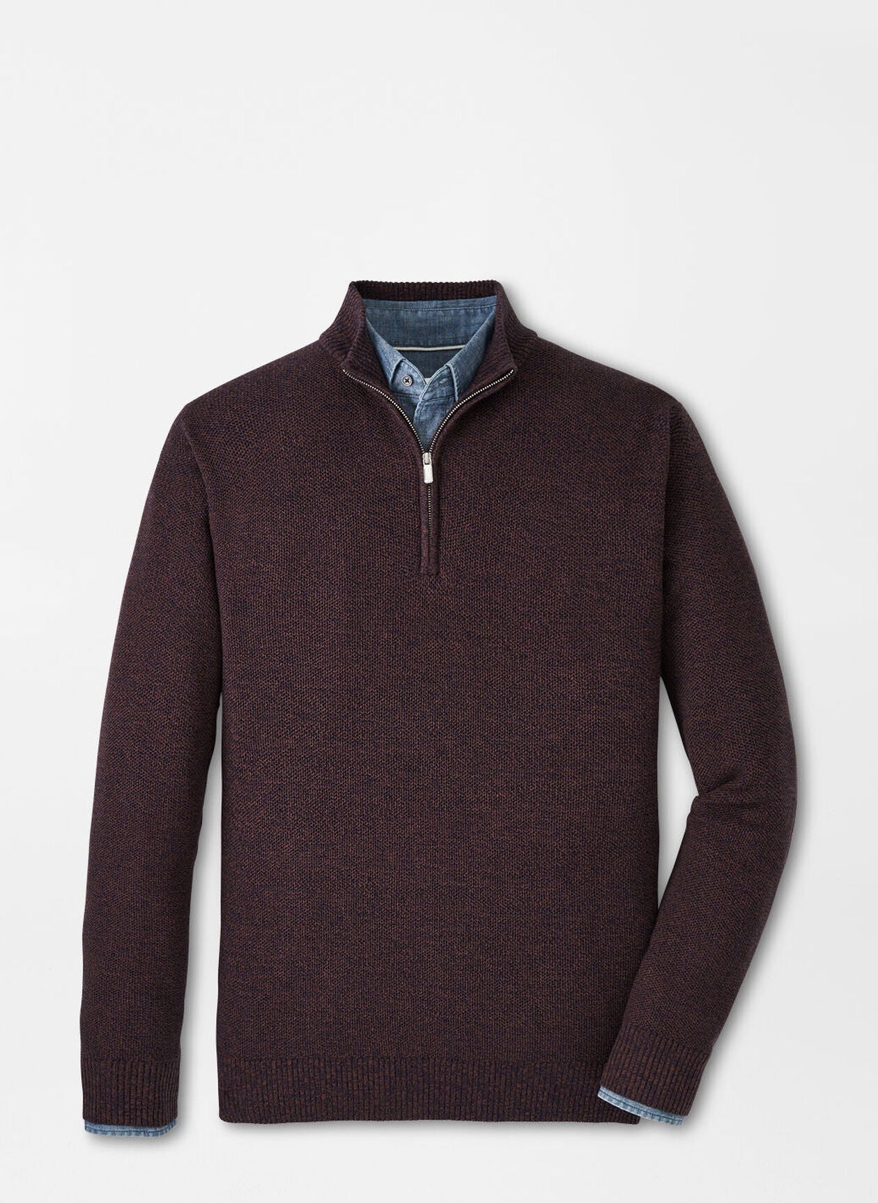 Peter Millar Nevis Twisted Quarter-Zip Sweater in Midnight Canopy