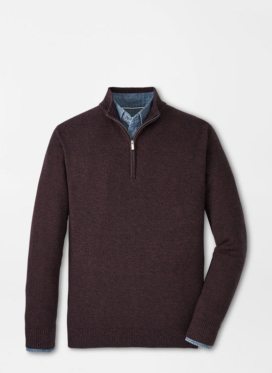 Peter Millar Nevis Twisted Quarter-Zip Sweater in Midnight Canopy