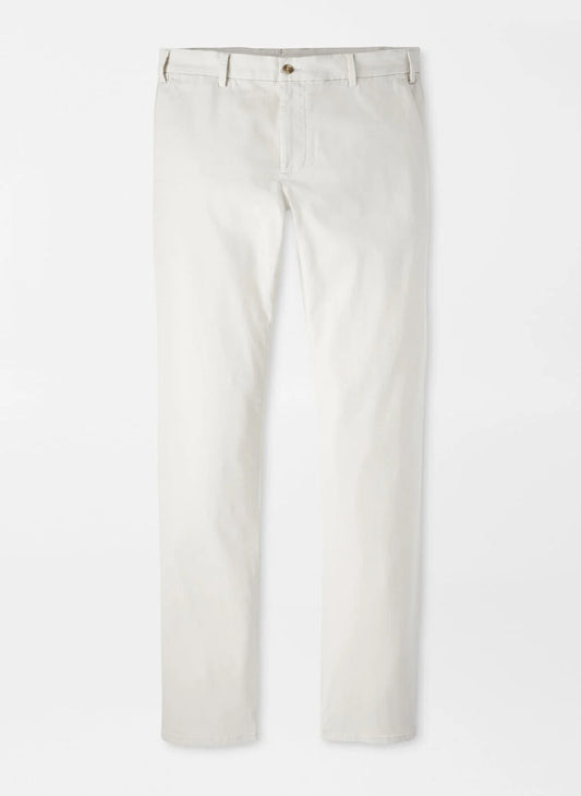 Peter Millar Signature Sateen Flat Front Trouser in Stone