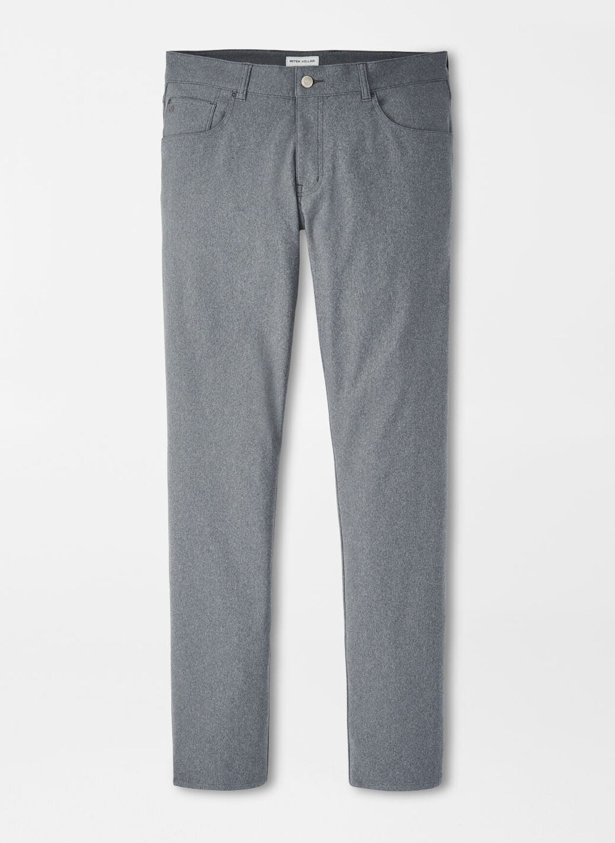 Peter Millar Brevard Performance Flannel Five-Pocket Pant in Charcoal