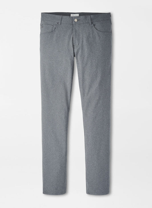Peter Millar Brevard Performance Flannel Five-Pocket Pant in Charcoal