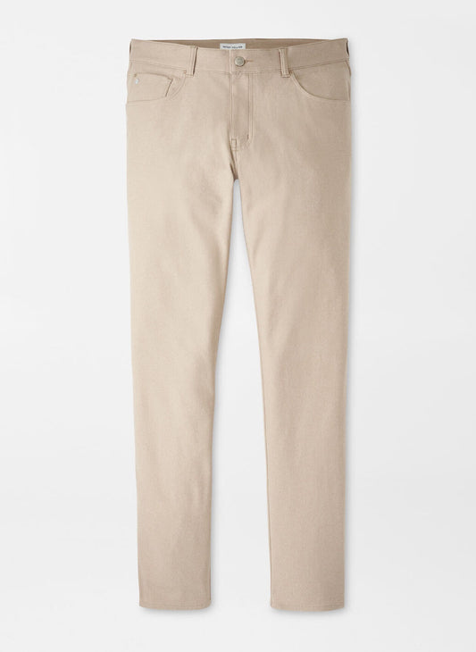 Peter Millar Brevard Performance Flannel Five-Pocket Pant in Khaki