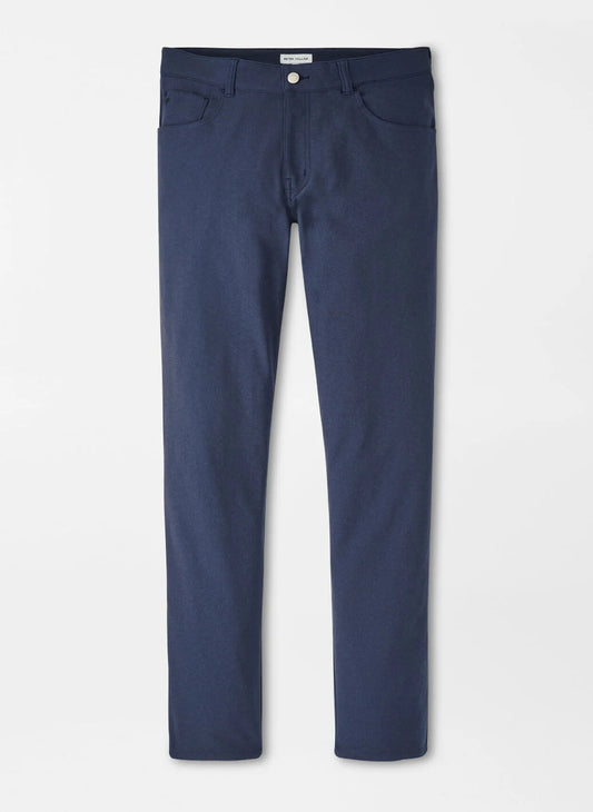 Peter Millar Brevard Performance Flannel Five-Pocket Pant in Navy